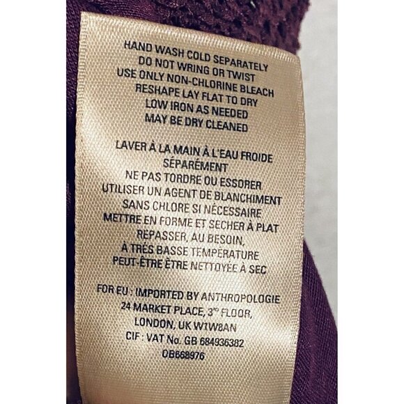 Anthropologie Maeve Dress Womens XS Purple Laila Mini Crochet Lace Boho Peasant - Picture 8 of 8